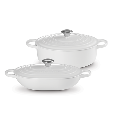 Shallow Round Dutch Oven and Oblong Casserole Set